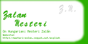 zalan mesteri business card